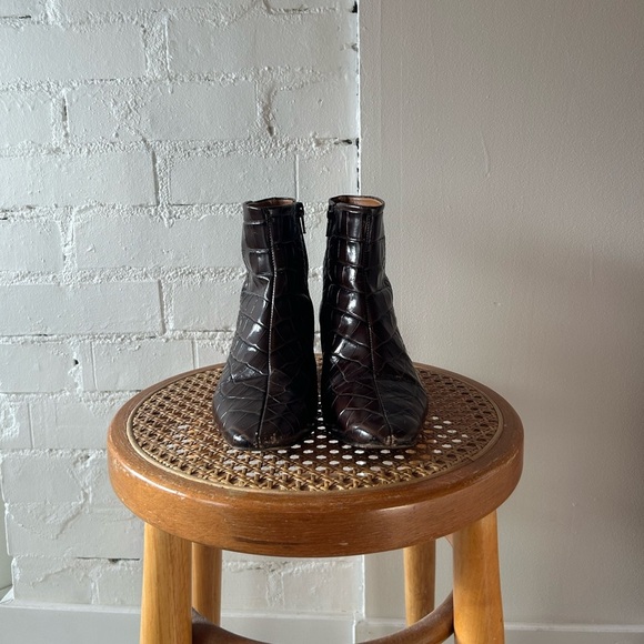 LOQ Matea Brown Leather Ankle Boots Size 37 - Picture 6 of 10